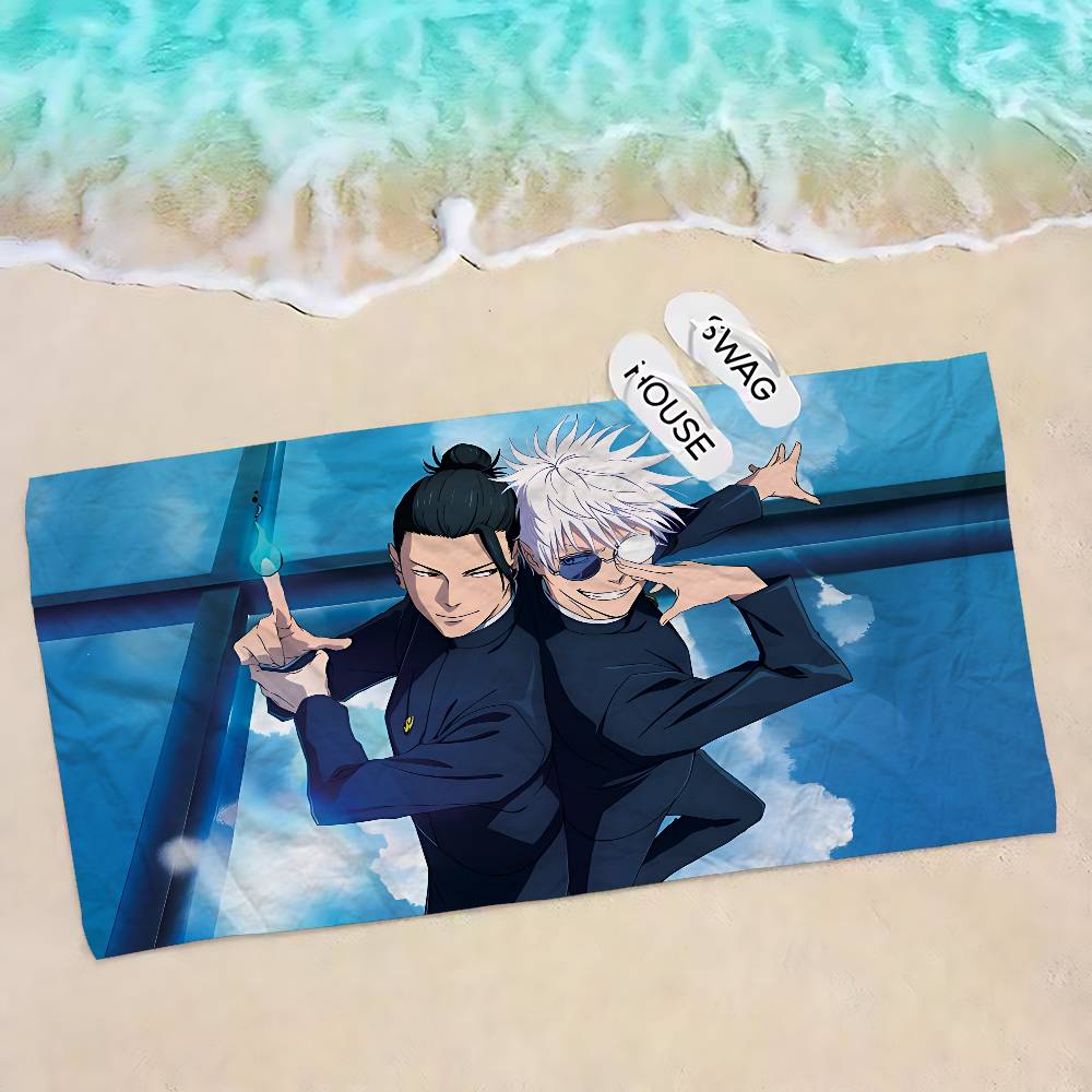 Jujutsu Kaisen Gojo Satoru Mikrofaser Strandtuch Saugfähig Schnelltrocknend Weich Yoga Schwimmen Resort Bergsteigen Handtuch