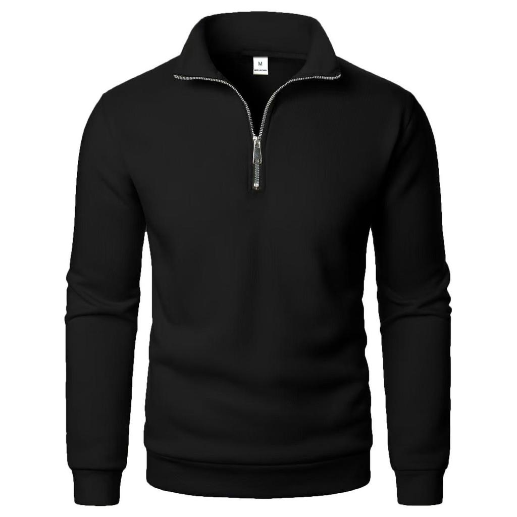 Men's Trendy Half-Zip Stand Collar Casual Hoodie