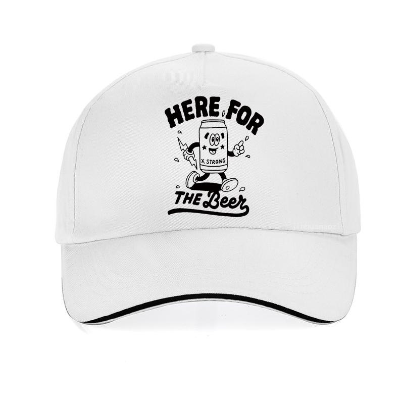 Funny Here For The Beer Print Baseball Cap Cartoon Creativity Beer Men Women Caps Adjustable Outdoor Sports Hat