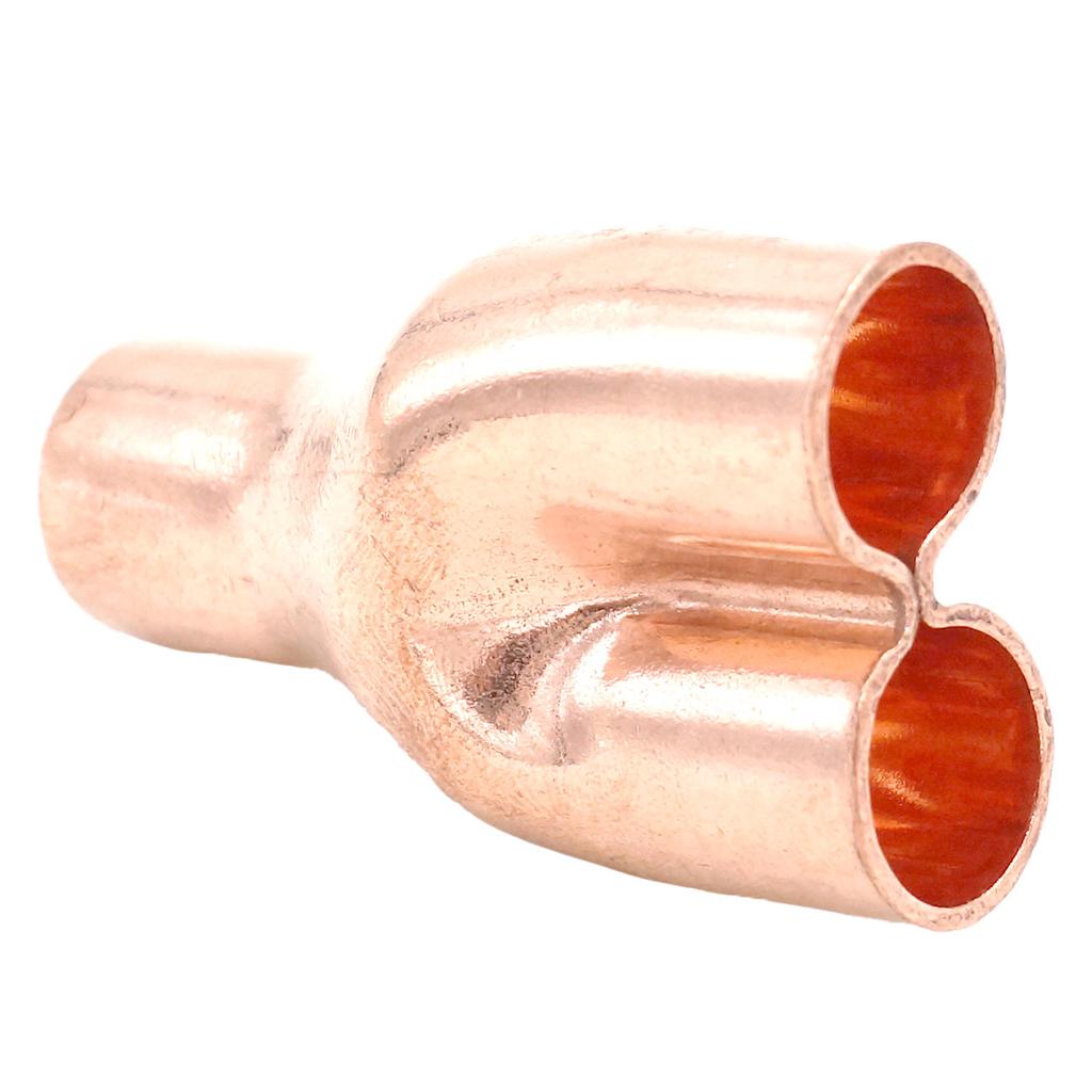 Inner Dimeter*Thickness Pure Copper End Feed Y-type 3 Ways Welding Pipe Adapter Air Conditioner Refrigerator Water Liquid