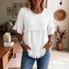 2026 European & American Loose Fit Women's Casual Short Sleeve Round Neck Pullover Top