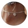 26 Initial Stainless Steel Anklet For Women Crystal Letter Heart  Color Chain Ankle Bracelet Summer Jewelry Accessories
