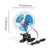 12/24V 25W Portable Vehicle Auto Car Oscillating Celling Fan Adjustable Personal Cooling Fan for Travel Car Small Summer Cooler