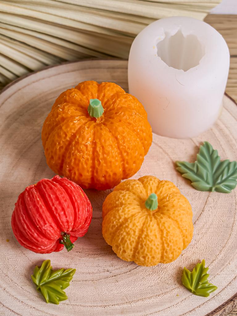 3D Pumpkin Candle Halloween Ornaments Silicone Mold DIY Scented Candle Making Tools Plaster Resin Chocolate Molds Home Decor