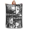 Koc Demon Slayer Anime na Kanapę Japońska Manga Miękki Puszysty Pluszowy Koc x Cal Wielorozmiarowy Pokrowiec na Łóżko Na Wszystkie Pory Roku