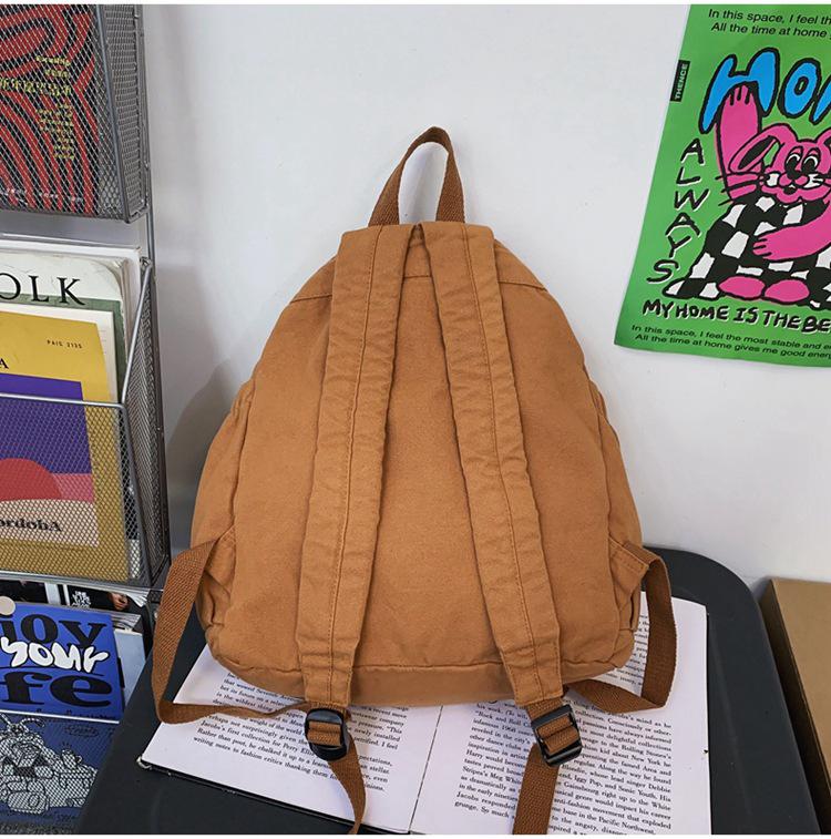 Trendiger Damen-Canvas-Rucksack mit Kordelzug - Cool, stilvoll, schlichtes Design für Studentinnen