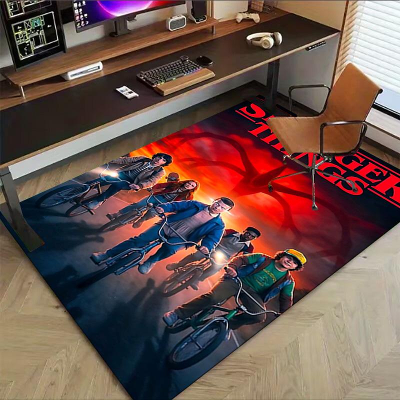 1pc Stranger Things Adventure Carpet for Playroom Bedroom Living Room Sofa Home Decor,kids Game Area Rug Non-slip Floor Mat Y72976