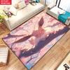 Cute Fluffy Cherry Blossom Fox Area Rug Non Slip Soft Floor Mat For Gaming Room Living Room Bedroom Decor Washable Carpet