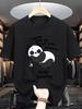 Animal Graphic T Shirt For Unisex Sleeping Panda Funny Slogan Crew Neck Tee Lazy Mood Cartoon Print Casual Daily Outfit Tops