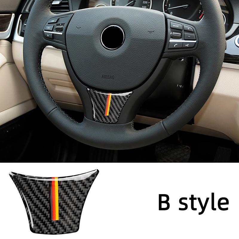 Dekorationsplåster för ratt Kolfiber Bilklistermärken För BMW 5-serie 2011-2017 F10 F18 528 525Li Interiör