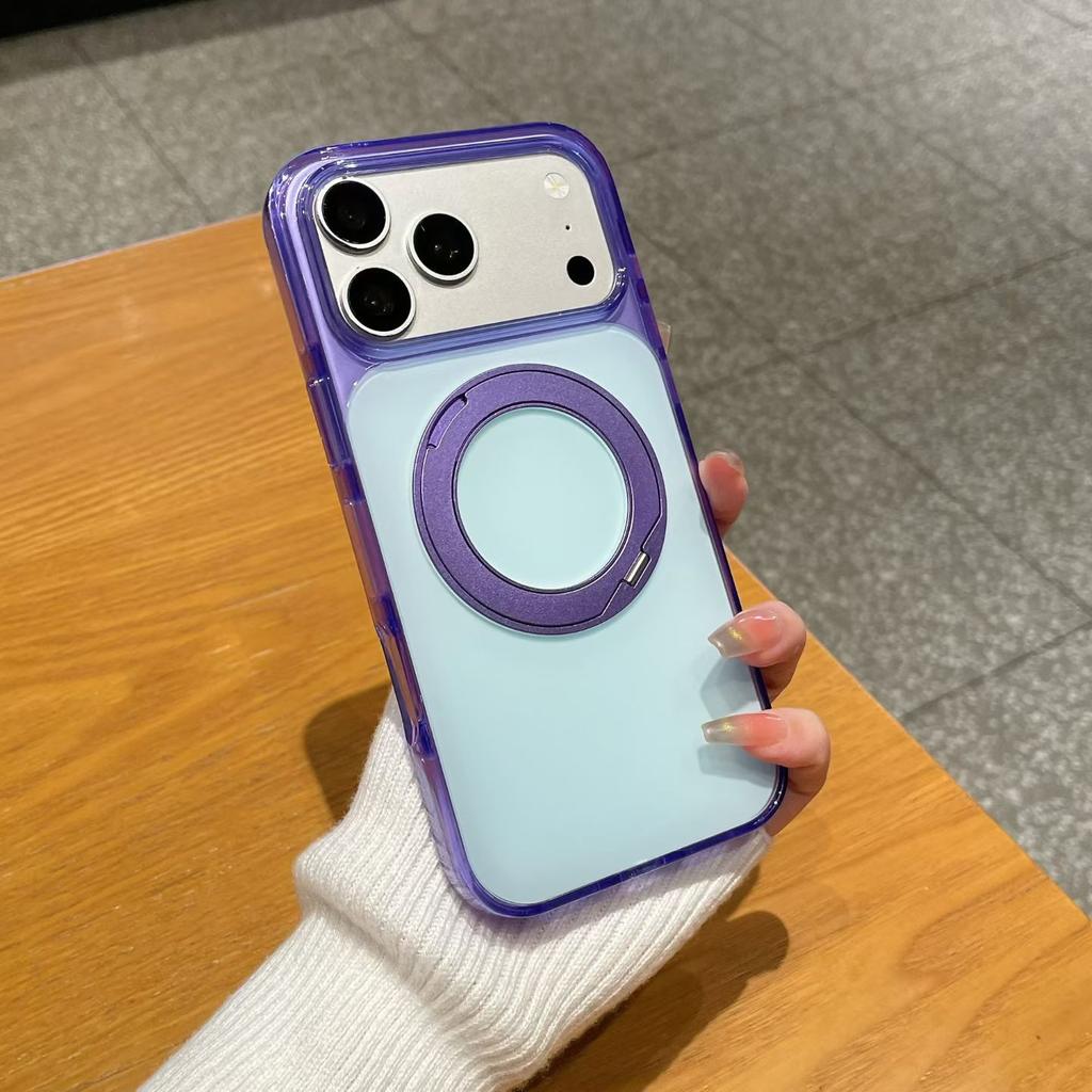 Applicable to Apple 18Promax mobile phone case, Hyun Shadow 360 bracket, iPhone17 magnetic suction 16Pro anti-drop protective case.