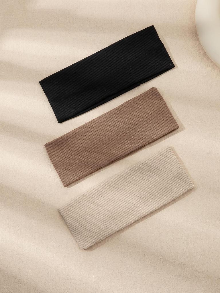 3Pcs Fashion Knitting Solid Color Headbands Non Slip Elastic Soft Fabric Hair Bands for Women Hairband Headwrap Accessories