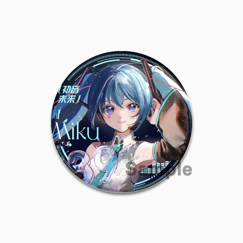 

Брошка Хацуне Міку 32/44/58 мм на рюкзаку Круглі брошки ручної роботи Милі шпильки Значки з аніме для одягу 32mm