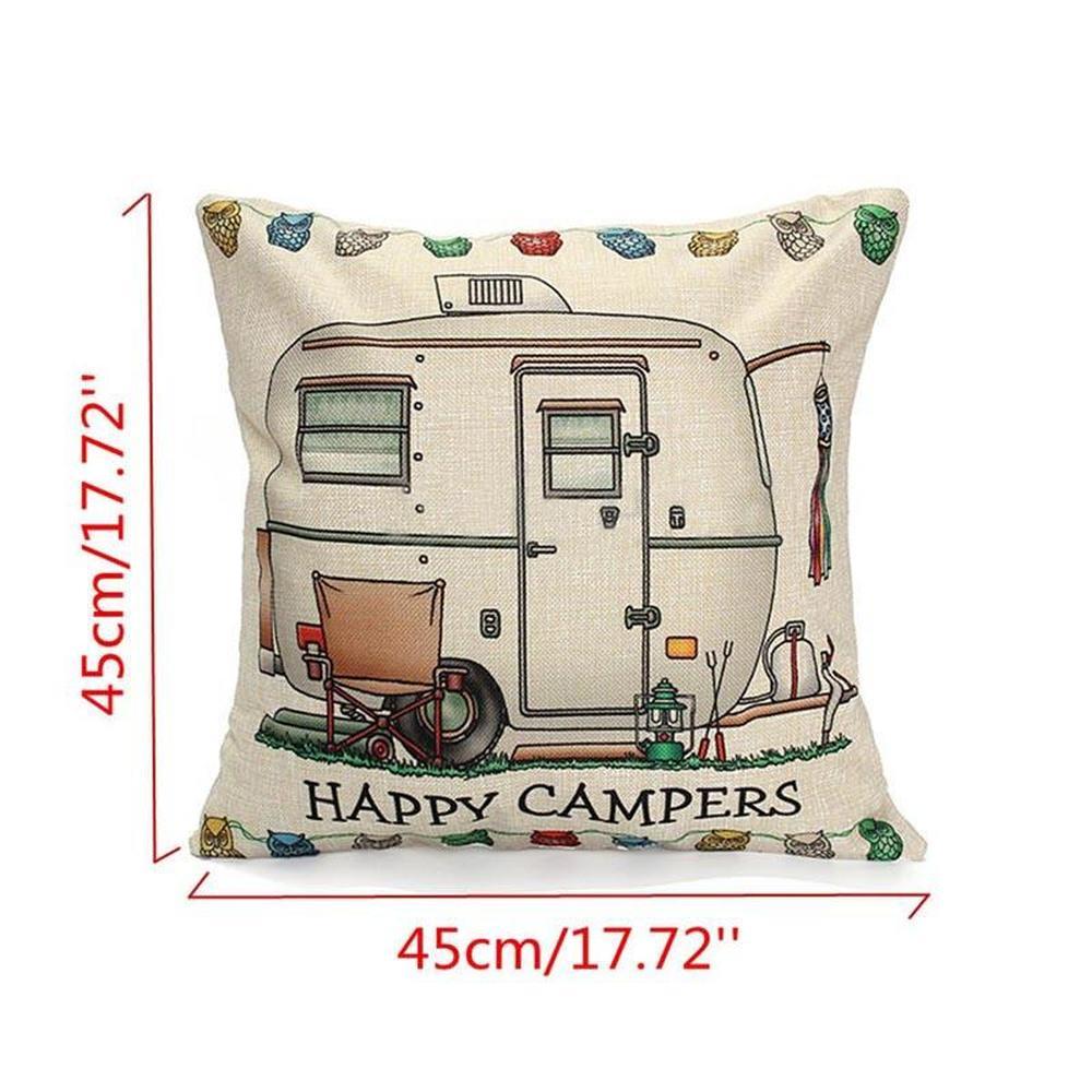 Potahy na polštář Happy Campers Pouzdro na polštář Camper Povlak na polštář do auta