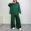 Popular 2025 autumn and winter cross-border new foreign trade women's clothing long-sleeved shirt loose pants two-piece set