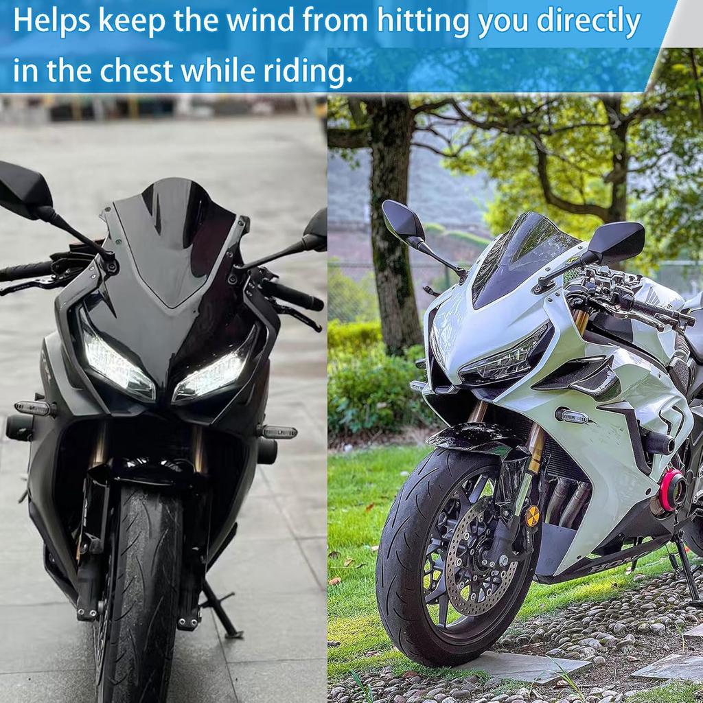 Motorcycle CBR 650 R Windshield Fairing Windscreen Screen Viser Visor Wind Deflector fit for Ho&n&da CBR650R CBR 650R Accessories 2019-2025 (Black