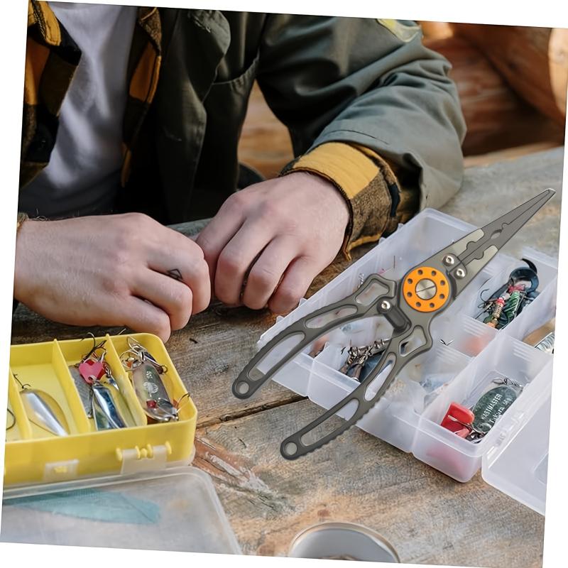 2pcs/set Multi-function Fishing Clamp Control Outdoor Fishing Helper Open Loop Hook PE Wire Cutting Scissors Aluminum Alloy Fishing Tools