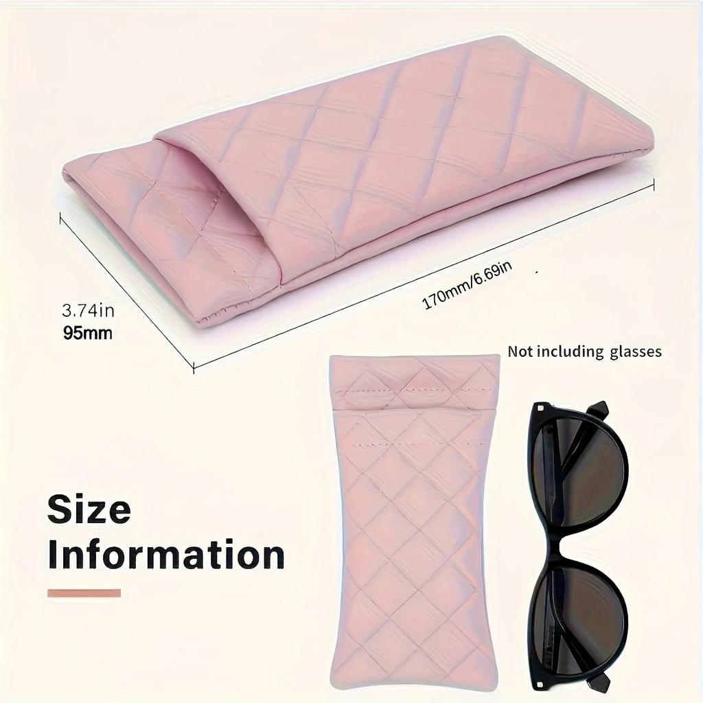 1PC Portable Squeeze Sunglasses Case- Pu Leather Soft Sunglasses Case Easy To Use Eyeglasses Case Pouch