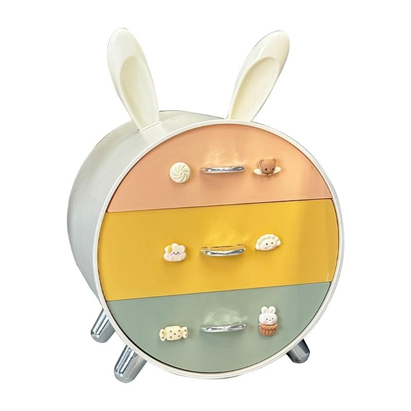 Jewelry Stationery Desk Organizer Cosmetics Storage Rack with Pull Out Drawers Multiurpose Makeup Tool Holder Shelf