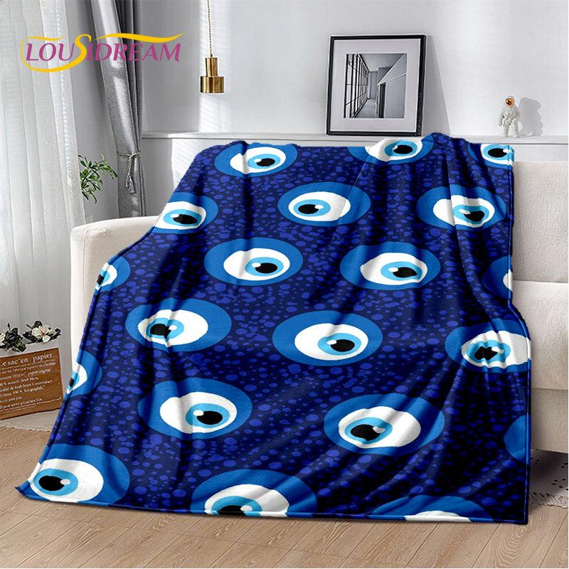 Nazar Evil Eye Arborele vieții pătură moale de pluș, pătură de flanel pătură pentru sufragerie dormitor pat canapea husă de picnic copii