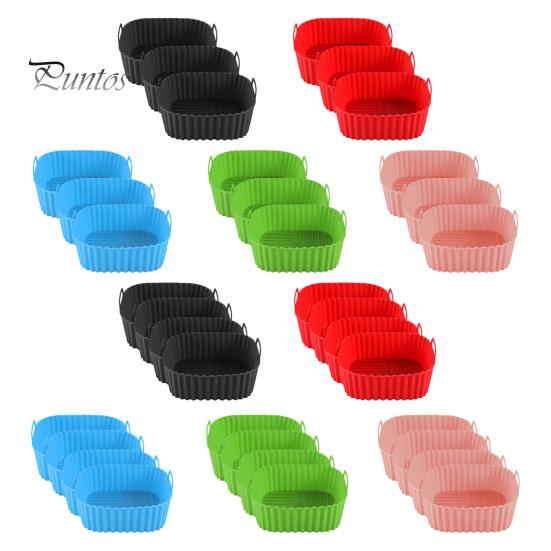Lightweight Air Fryer Container Silicone Baking Pan with Handles Non-Stick Basket Dishwasher Reusable Liner Safe BPA-Free for Even Cooking And