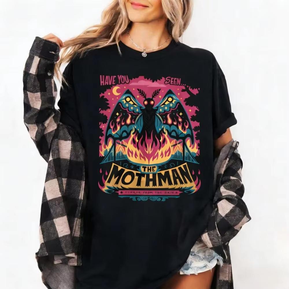 

MothUnisex Shirt Cryptid Shirt Paranormal Tee Black Bridge Shirt Creepy Creature Shirt Gift for Cryptid Fan Unisex S
