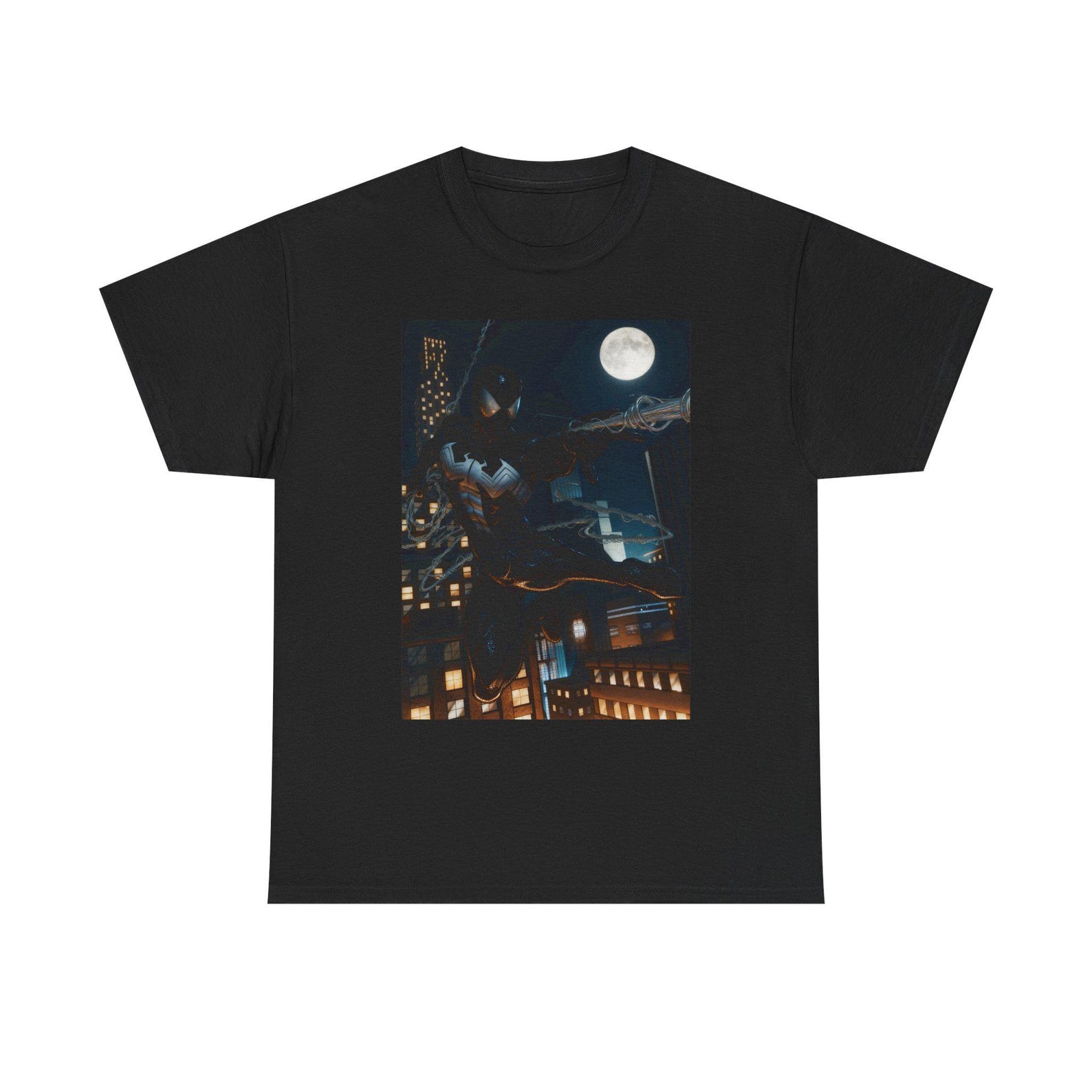 Symbiote Spider-Man Black Suit MHF Unisex Tee XL