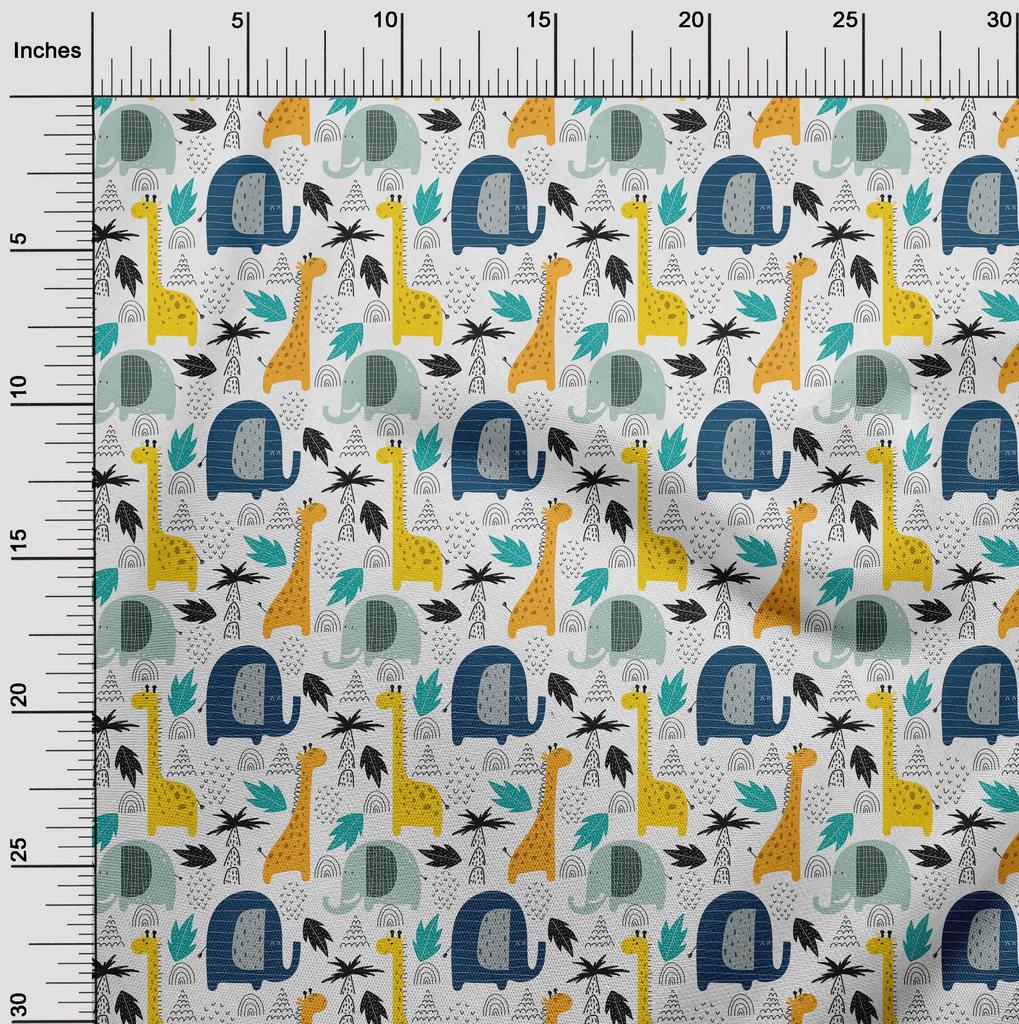 oneOone Bavlněná flex látka zelená, řemeslné projekty se zvířecí kůží, dekorační látka s potiskem od The Yard, 40 palců