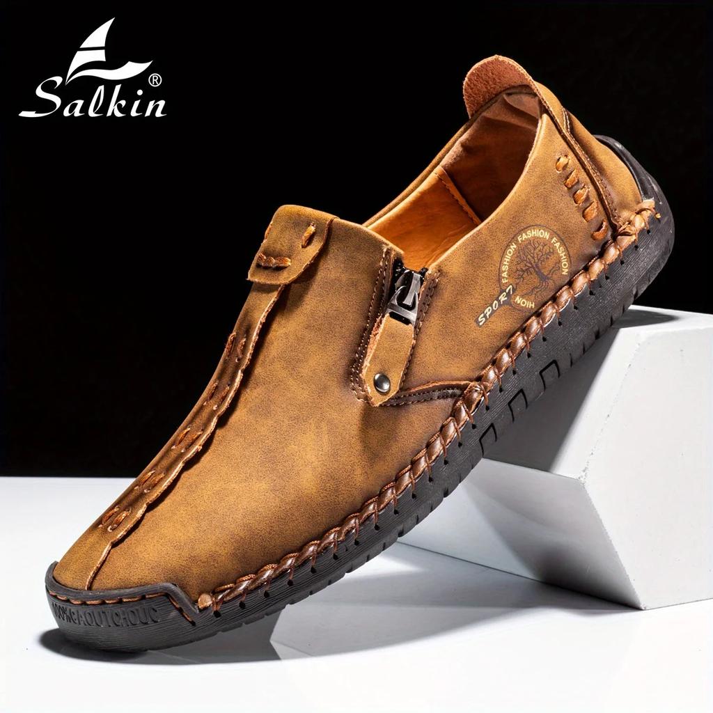 Leather Men's Casual Shoes Soft Soled Men's Loafers Breathable Non-slip Multi-color Driving Shoes Designer Shoes Hand-sewn