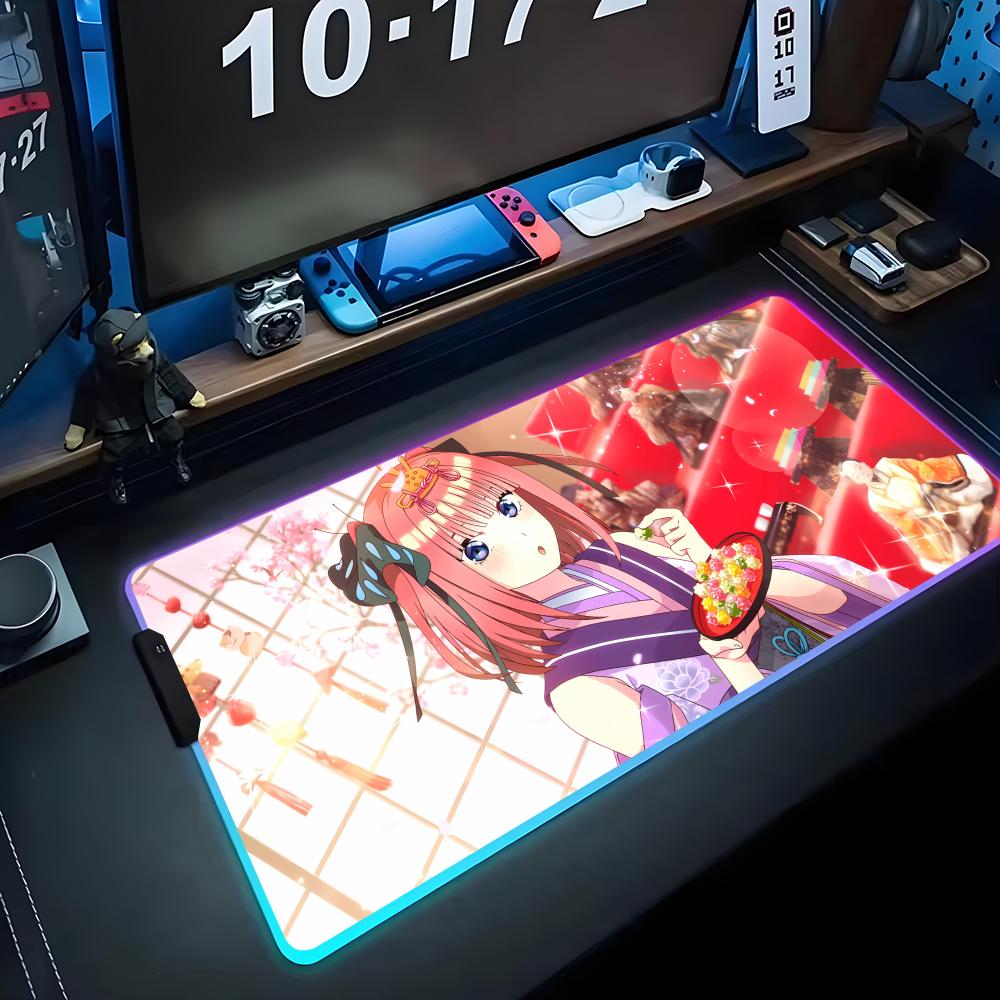 Nakano nino Tappetino Mouse RGB Tappetino Mouse Gaming Grande Pad LED Tappetino Scrivania PC Tappetino Mouse Luminoso Tappetini Tastiera Grandi Tappeto Tavolo Con Retroilluminazione
