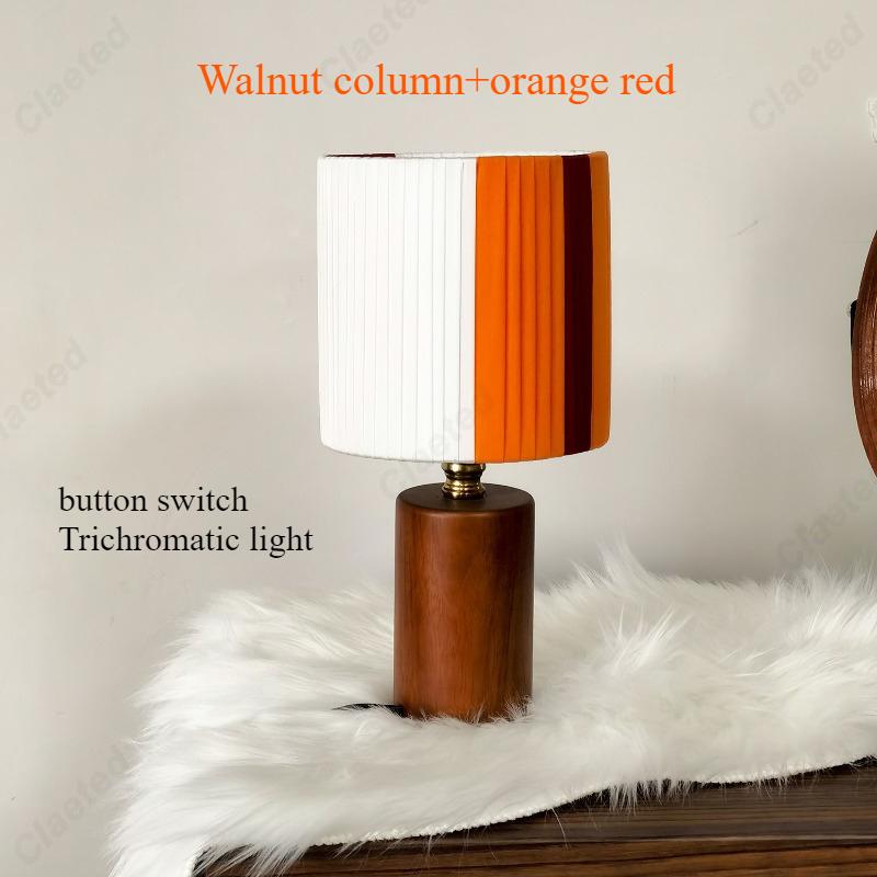 

Creative Retro Simple LED Manual Cloth Solid Wood Small Desk Lamp Study Bedroom Bedside Atmosphere Lighting Lamps AU plug