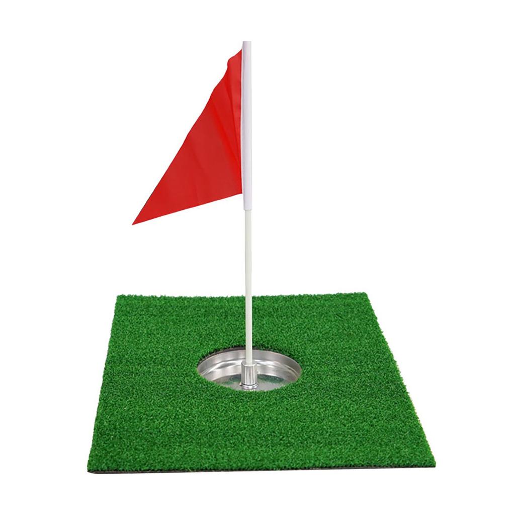 Backyard Golf Putting Mat - Simulated Green Slope Practice Mat with Stainless Steel Cup & Flag for Indoor Outdoor