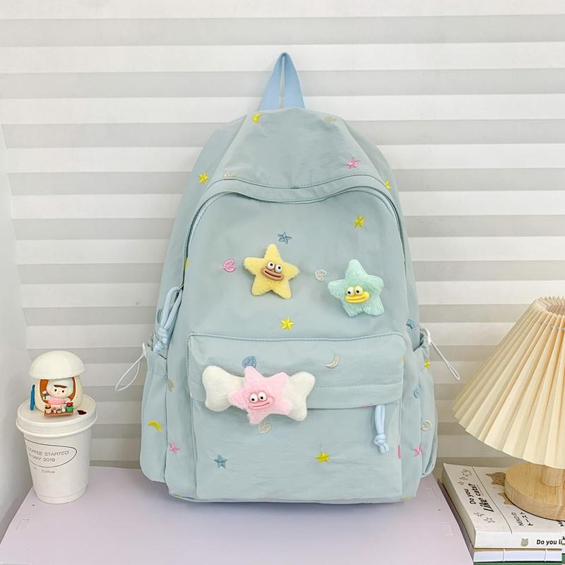 2025 Korean version schoolbag ins niche girl backpack stars cute backpack junior high school student schoolbag female