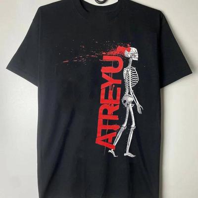 T-shirt Atreyu Logo Squelette Coton Rouge Toutes Tailles Années 2000 AR91