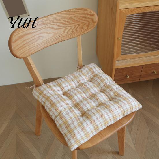 Warm Seat Cushion for Hard Chairs Plaid Chair with Ties, Soft Cozy Dining Pad, 16 High Elastic X Inch Non-slip Pad Home Office Chair, Dormitory