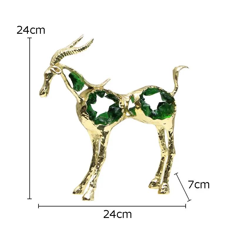 

Hollow Sheep Gold Plated Alloy Crafts Ornaments Living Room Decoration Furnishings Creative Crystal Decorative Sheep Statue