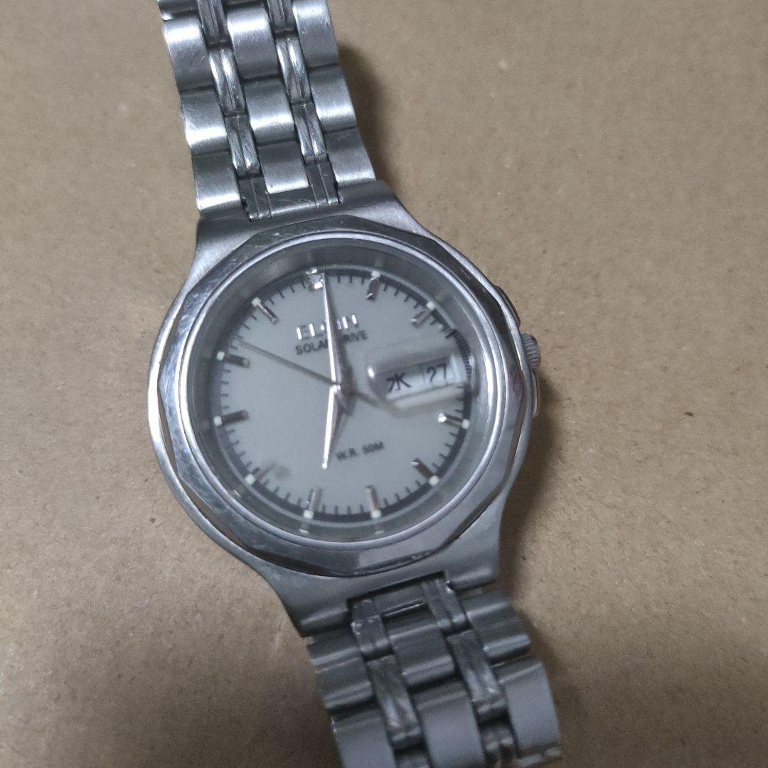 

[USED] ELGIN Analog Quartz Solar Watch, Silver