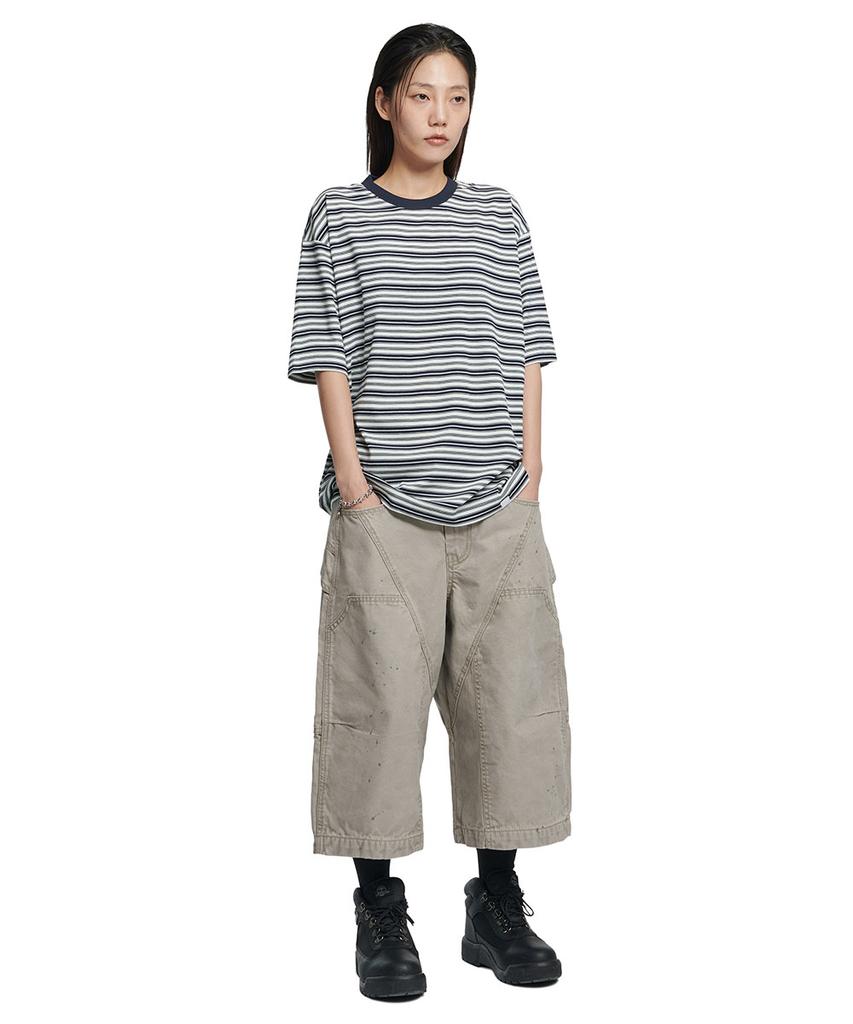 Nomaenyueol Offbeat Stripe T-Shirt - Black