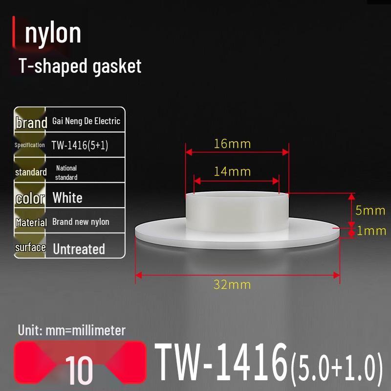 T-Shaped Nylon Gasket Ring Screw Shaft Sleeve with Concave-Convex Insulation Pad M2