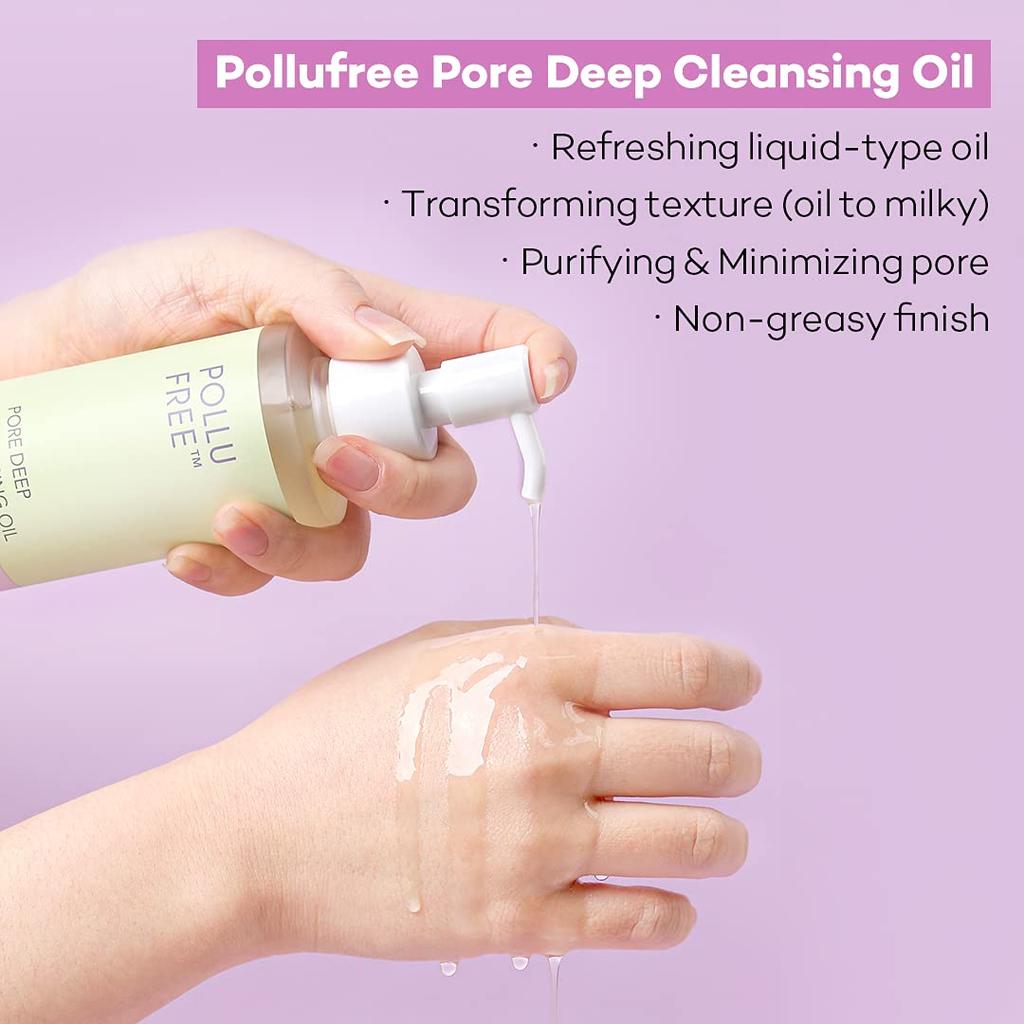 THANKYOU FARMER Pollufree Pore Deep Cleansing Oil (200ml) Deep Makeup Remover & Daily Cleanser for Face, Removes Waterproof Makeup, Dirt, Pollutio