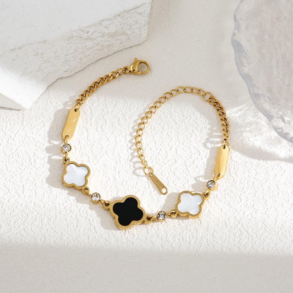 Titanium Steel Shell Lucky Clover Bracelet Fashion Luxury Jewelry Bracelet