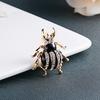 Vintage Enamel Beetle Brooches Women Men's Creative Bugs Pins Fashion Crystal Insect Badges Gift