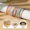 6 Stück/Set Bohemian Gestapeltes Perlenarmband Set Mehrfarbig Reiskorn Urlaubsstil Handketten Schmuck Kleines Geschenk Goldener Platz