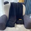 New Solid Color Handmade Gift Christmas Scarf Women's Winter Thickened Versatile Knitted Wool Scarf Men