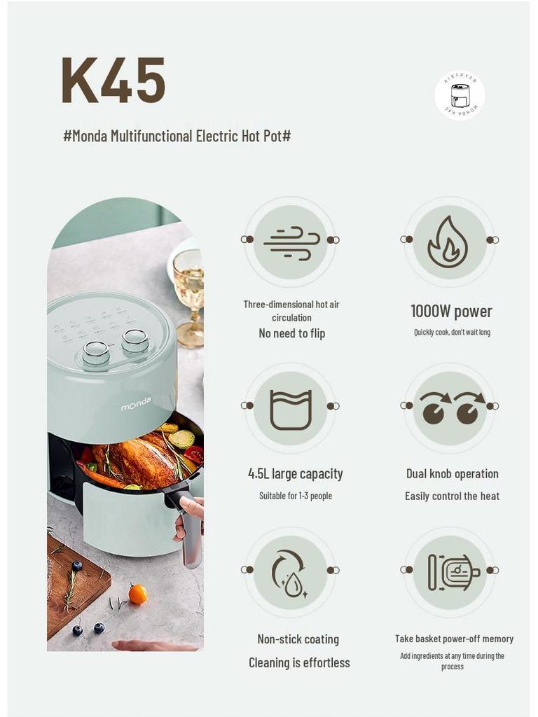 Monda Smart Multifunctional Air Fryer Oven - New Household Electric Fryer
