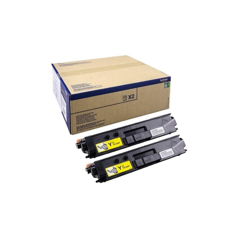 Brother TN329 Yellow Pack of 2 Original Toner Cartridges - TN329YTWIN-TN329YTWIN