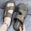 2025 Summer Home Two Wear Slippers Beach Shoes Outdoor Flip-flops Imitation Leather Sandals