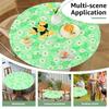 Elastic Round Table Cover PVC Waterproof Oil Proof Round Tablecloth Home Desktop Decoration Dining Table Cover for 110-140cm