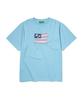 Maineimijeupiteo Usa Flag Applique T-Shirt - Sky Blue