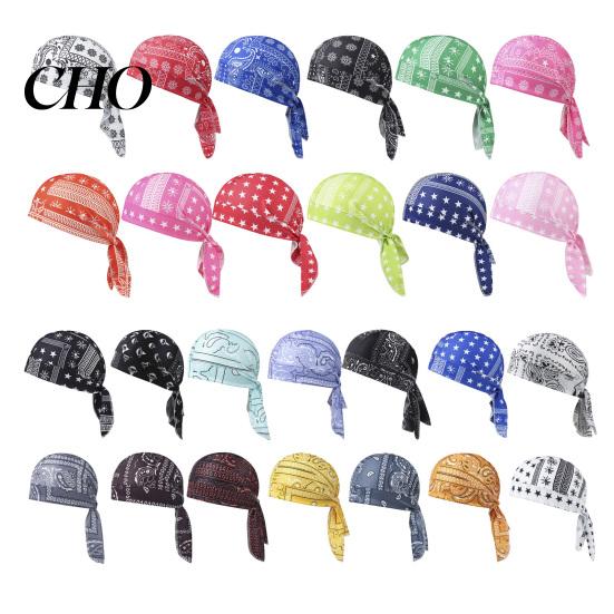Hiking Headband Paisley Cooling Headscarf Cap Set, Sweat Wicking Adjustable Elastic Strap Bandana Straps Fit Breathable Hand Washable Headwrap Hat